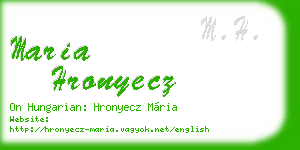 maria hronyecz business card